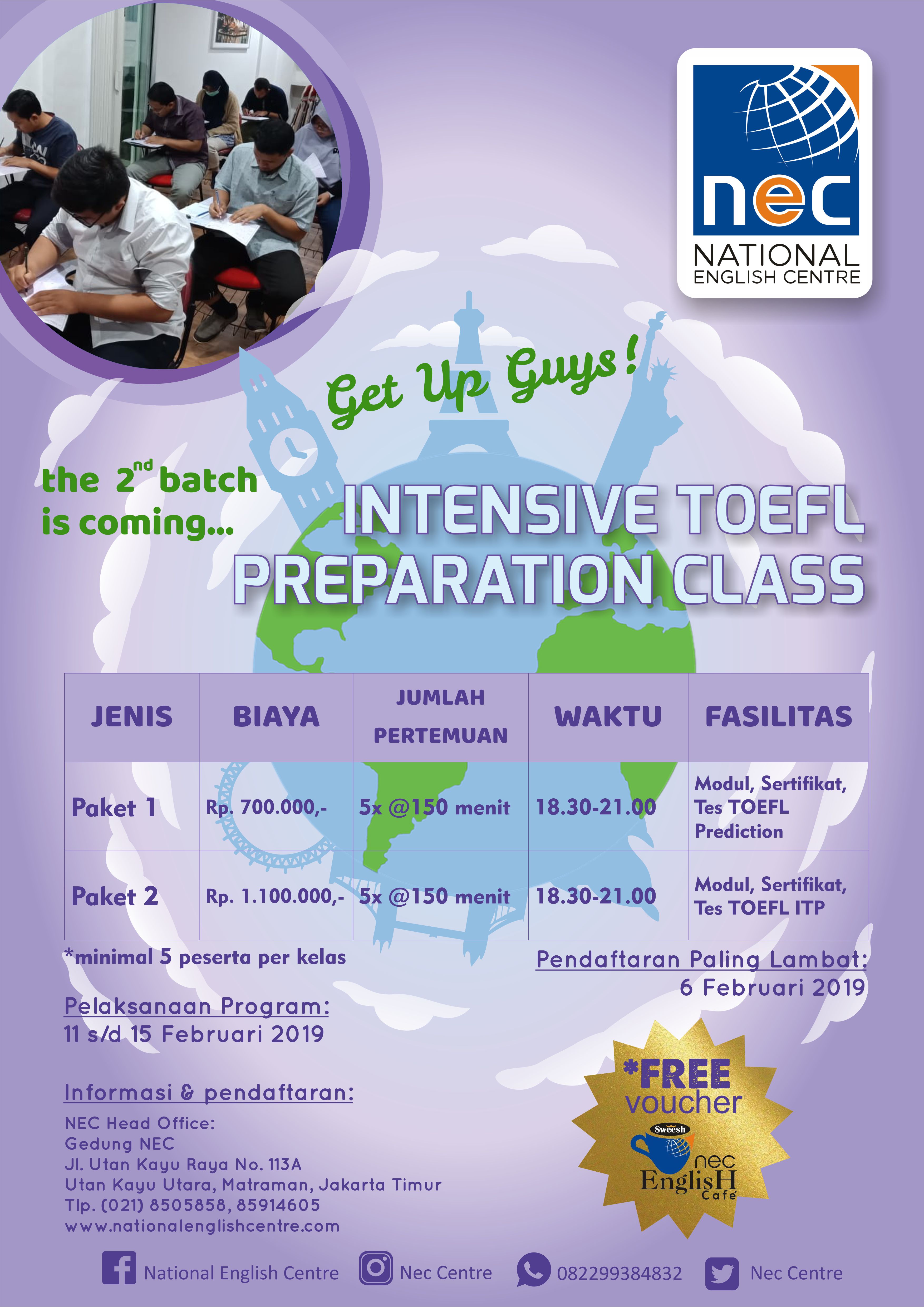 Read more about the article Intensive TOEFL Preparation Class Batch 2
