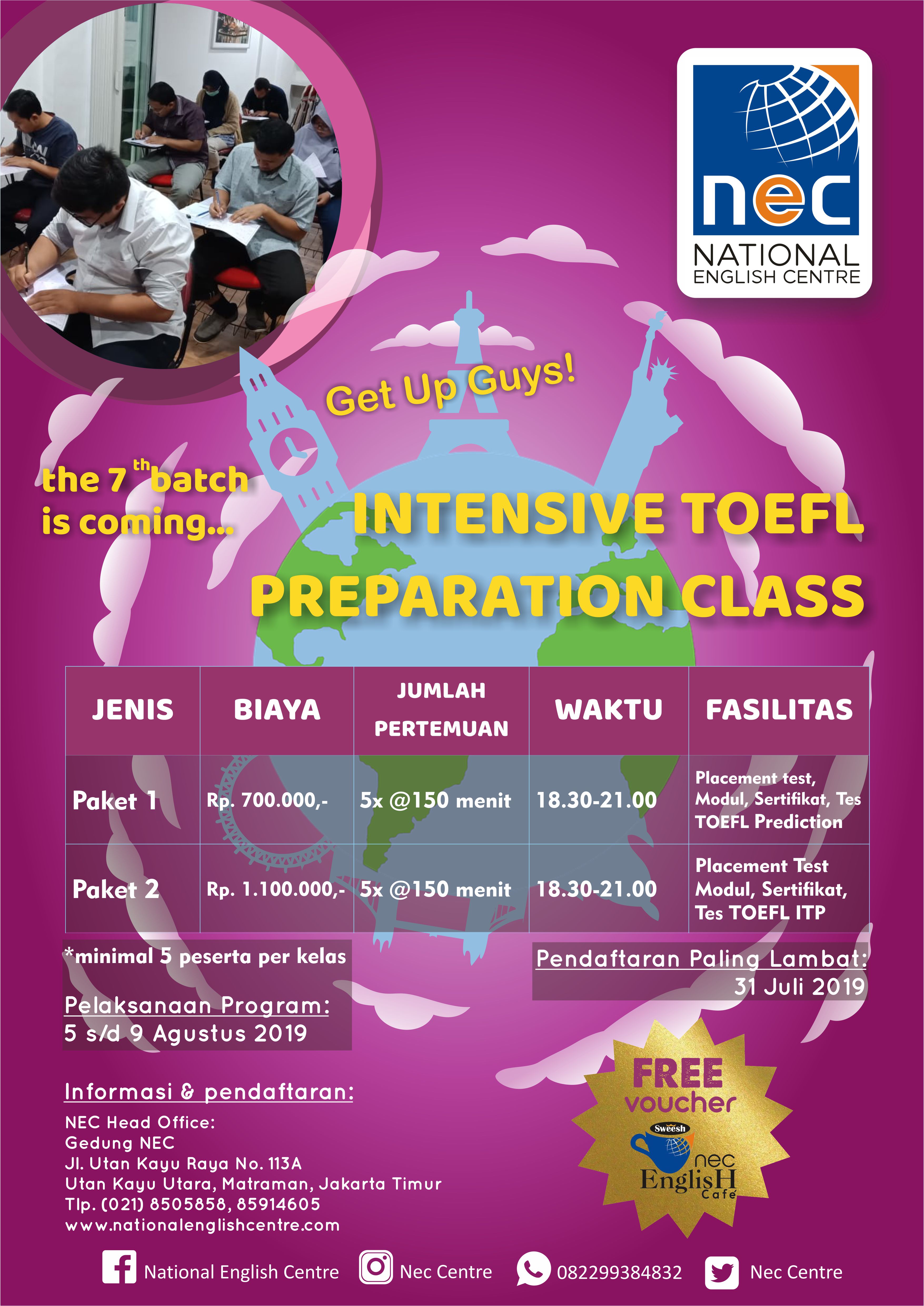 Read more about the article Intensive TOEFL Preparation Class batch 7