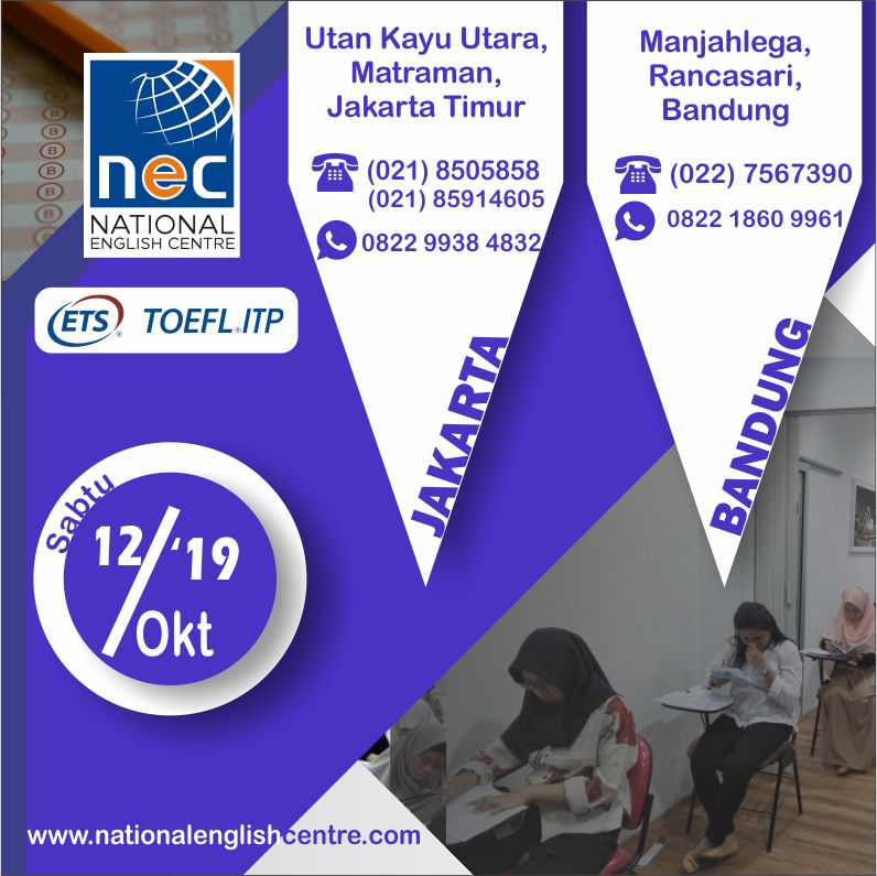 Read more about the article Jadwal TOEFL ITP Bulan Oktober 2019