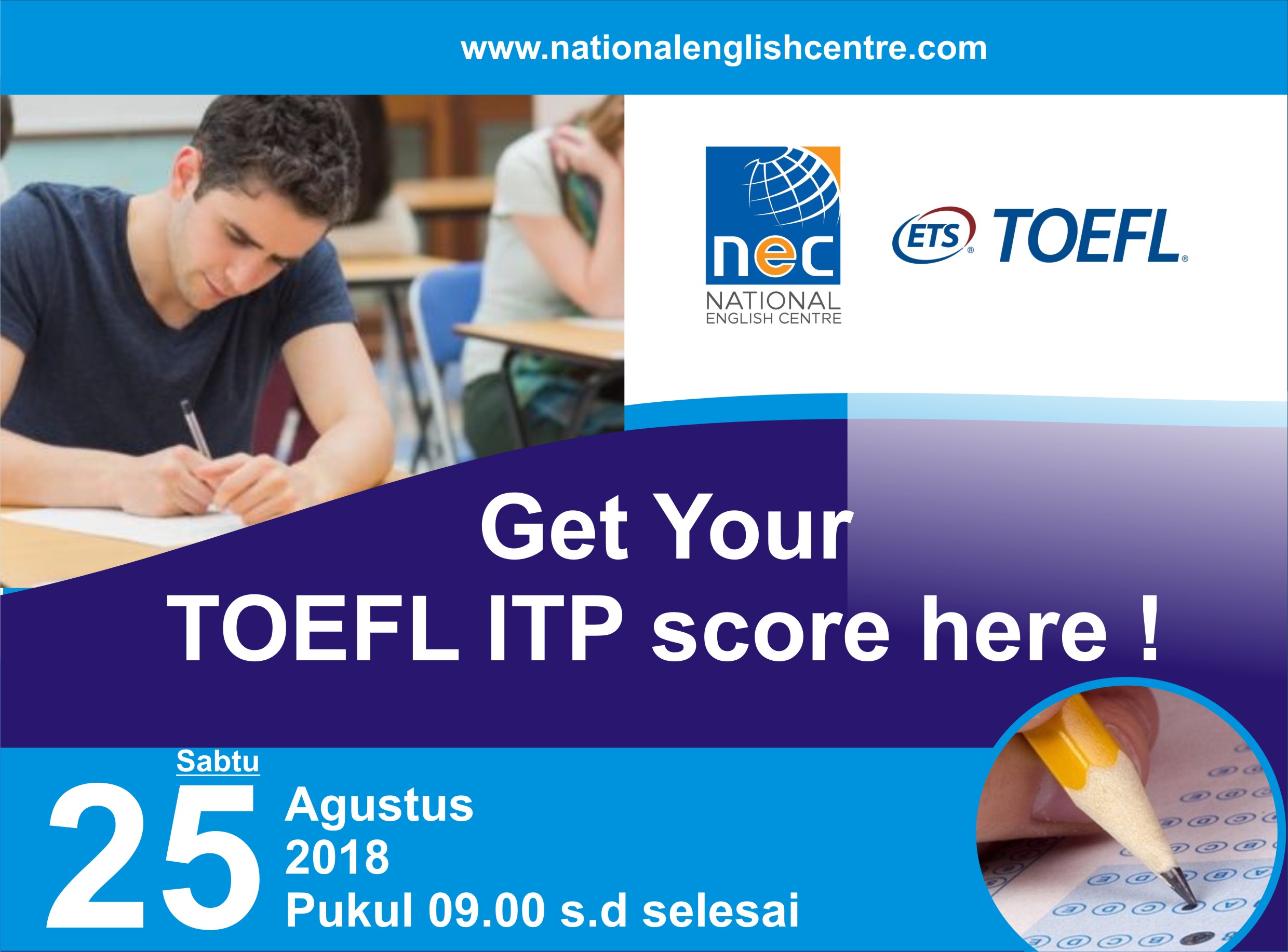 Read more about the article Jadwal Tes TOEFL ITP bulan Agustus 2018