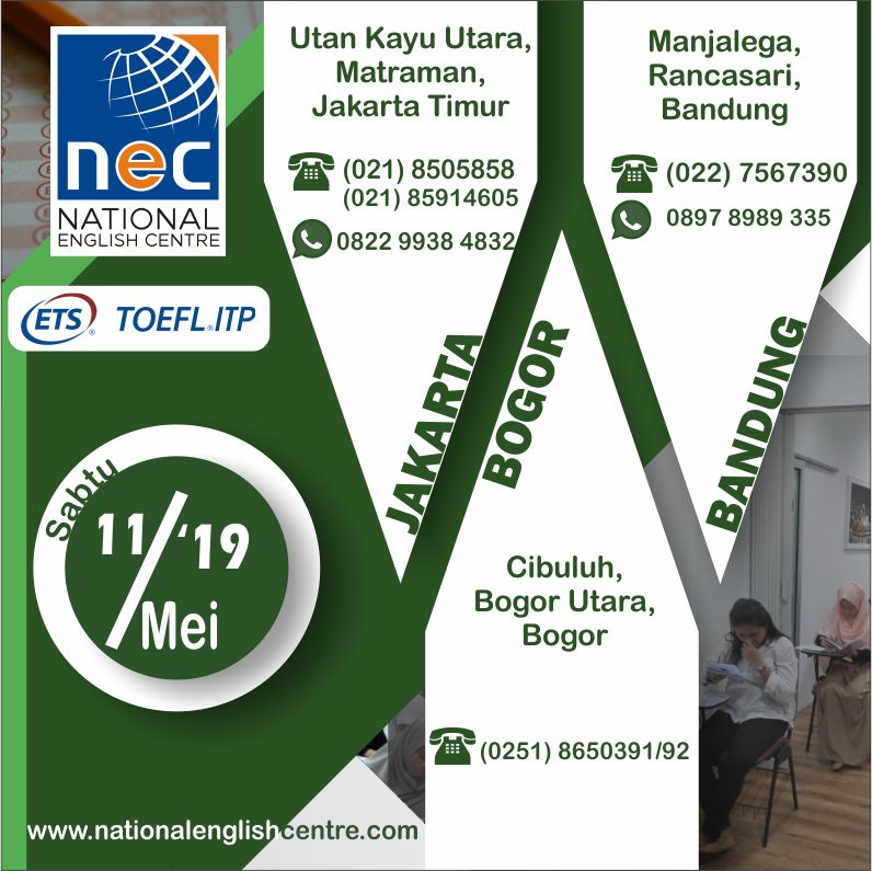Read more about the article Jadwal TOEFL ITP Mei 2019