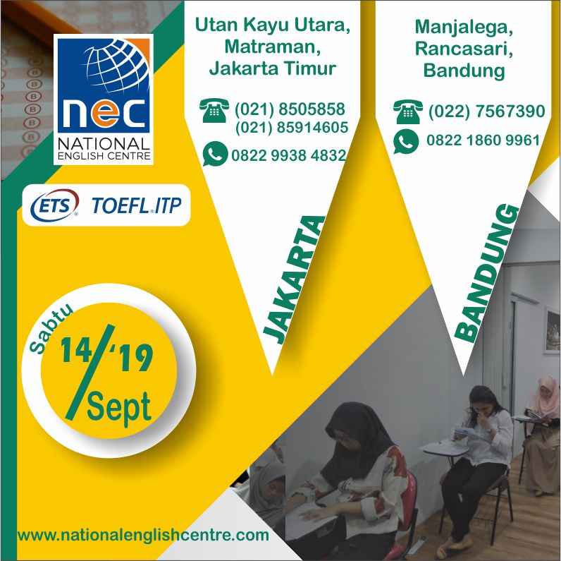 Read more about the article Jadwal TOEFL ITP Bulan September 2019