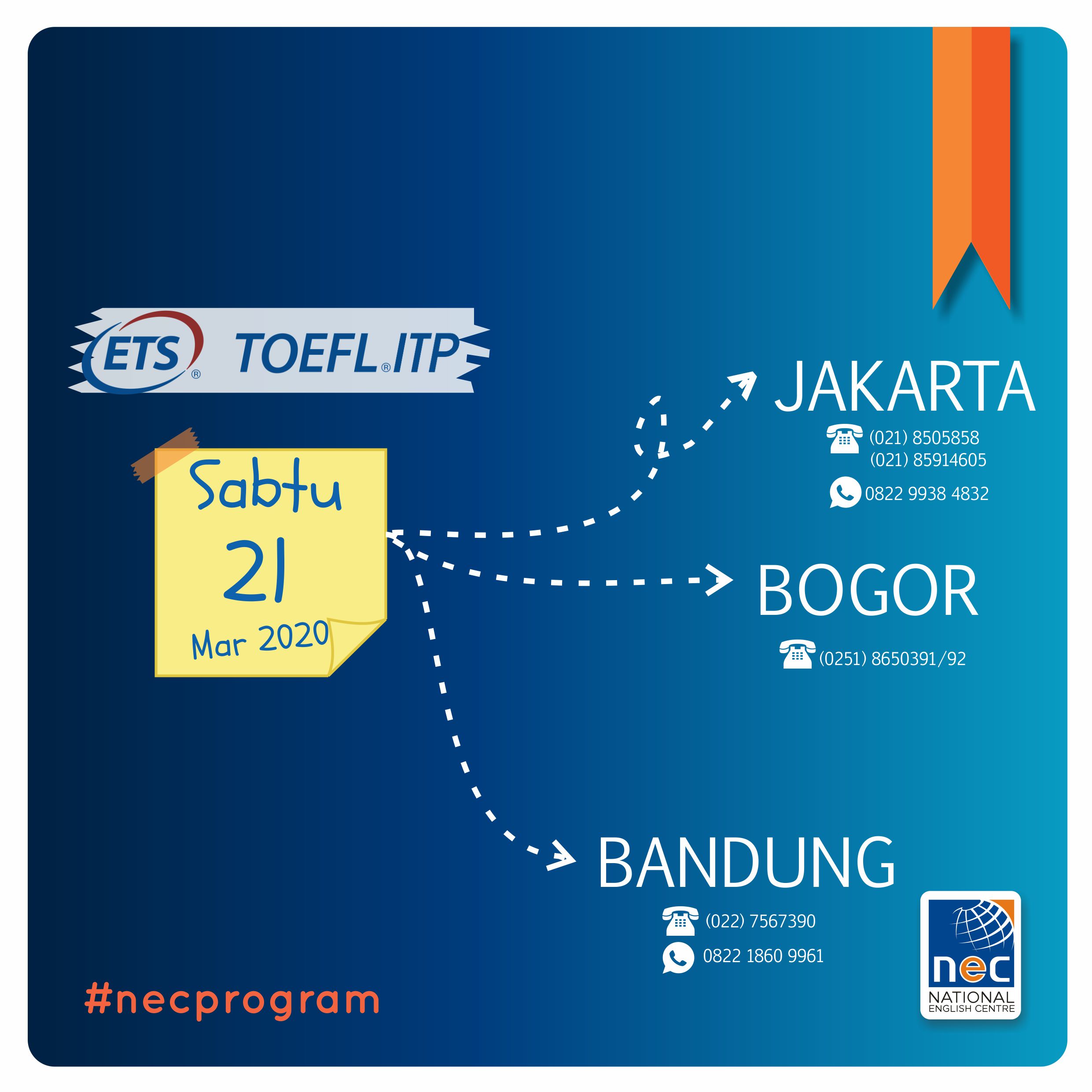You are currently viewing Jadwal Tes TOEFL ITP Maret 2020